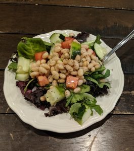 Curry butternut squash soup and salad